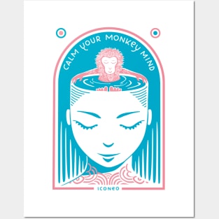 Calm your monkey mind Posters and Art